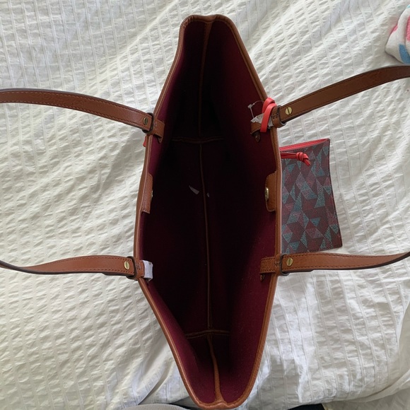 Fossil tote bag with matching pouch NWOT - Picture 4 of 4